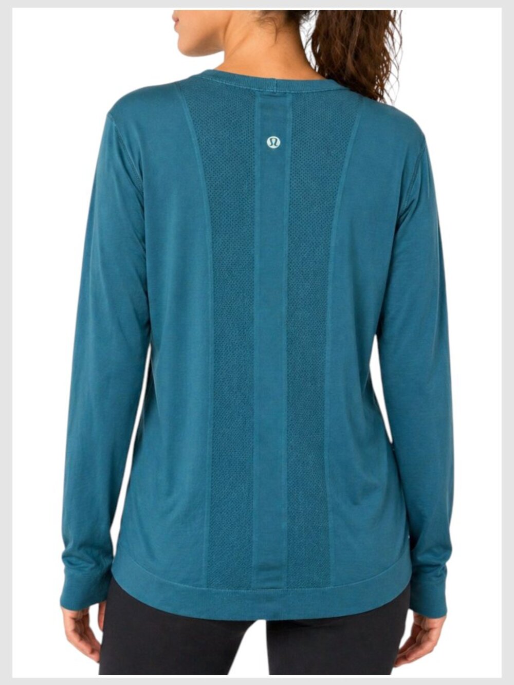 Lululemon Swiftly Tech LS Persian Blue Seamless Mesh Vent Size 8